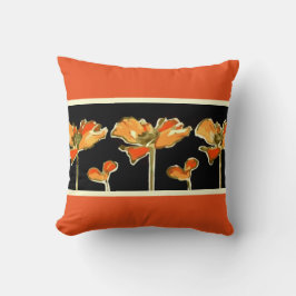 Almofada Pinturas Laranja Flor Alphonse Mucha Travesseiro