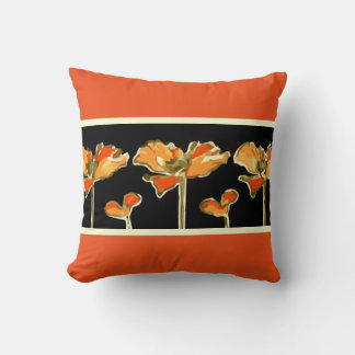 Almofada Pinturas Laranja Flor Alphonse Mucha Travesseiro