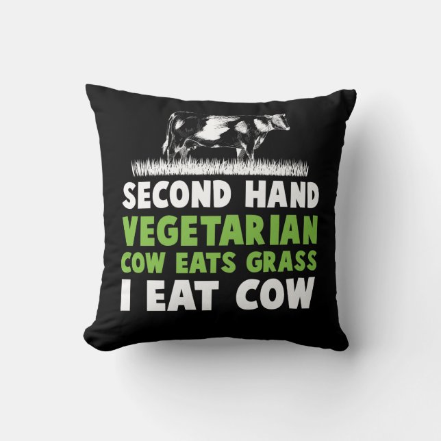 Almofada Pior Vaca Vegetariana Anti Vegan (Frente)