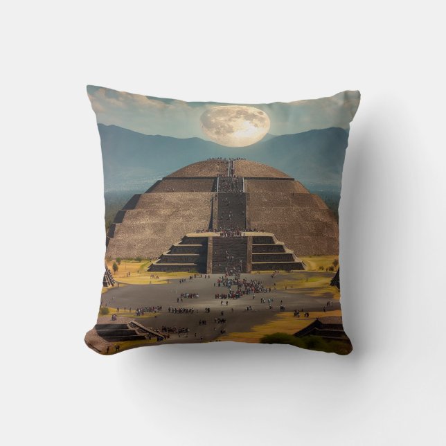 Almofada Pirâmide da Lua, Teotihuacan, Viagem do México (Frente)