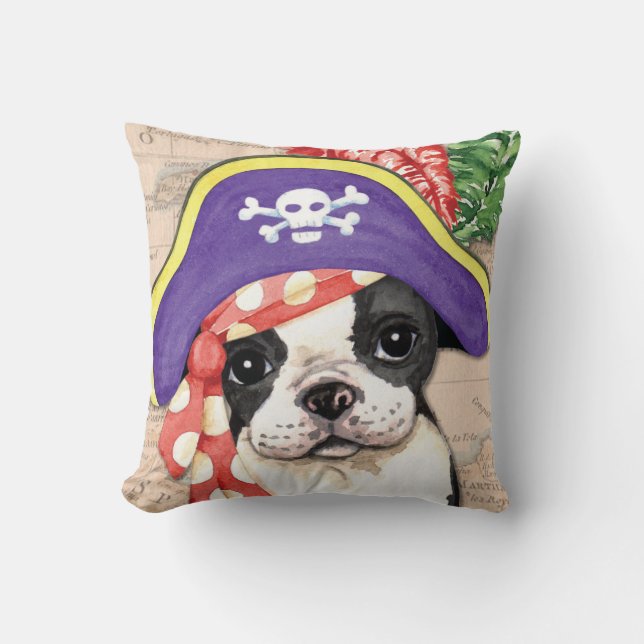 Almofada Pirata de Boston Terrier (Frente)