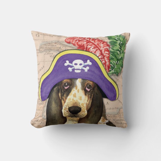 Almofada Pirata de Hound Basset (Frente)