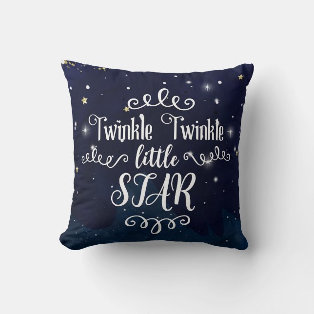 Almofada Piscar Estrelinha Pequena Chuveiro de Bebê Azul Do (Frente)