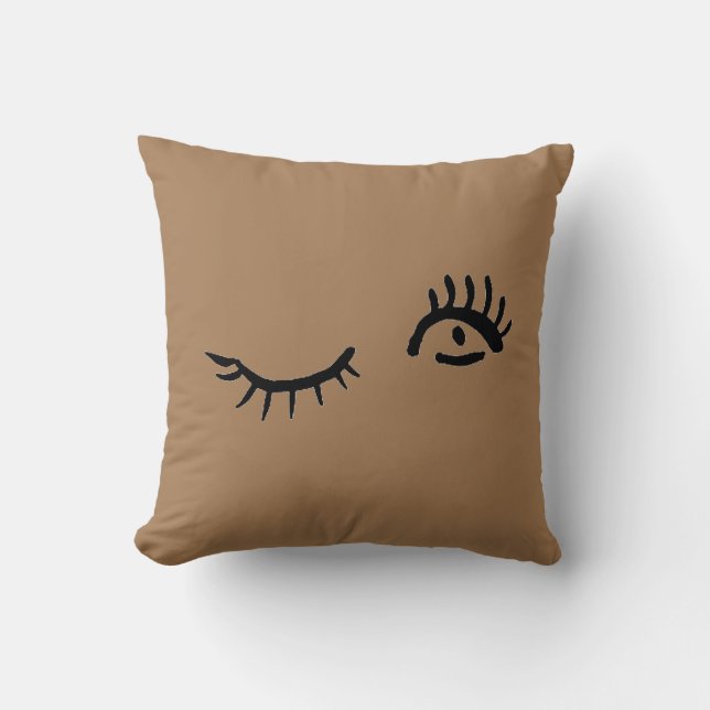 Almofada Piscar os olhos de Olho Preto e Castanho Travessei (Frente)