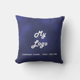 Almofada piscina elegante do logotipo branco azul-marinho d