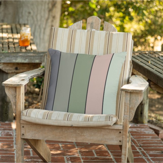 Almofada Pistachio Nut Shell Green Peach Stripes (Cadeira)