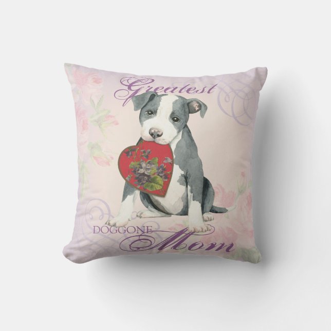 Almofada Pit Bull Heart Mãe (Frente)