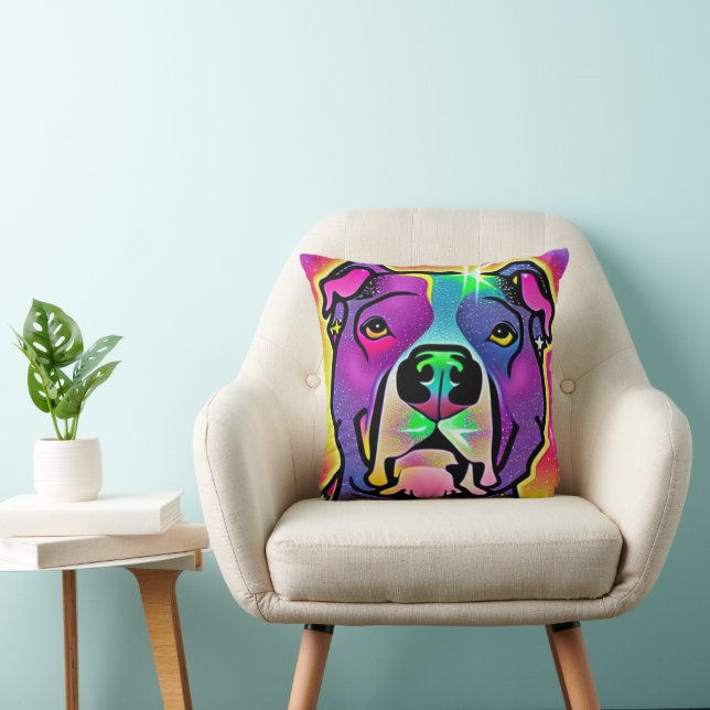 Almofada Pitbull Dog Pop Art (Cadeira)