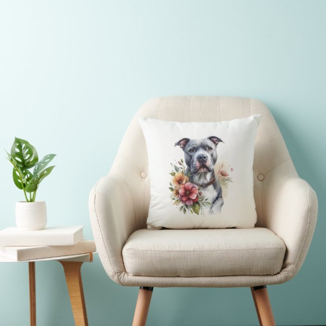 Almofada Pitbull Floral (Cadeira)