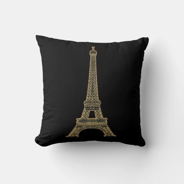 Almofada PixDezines eiffel torre/faux gold/DIY color (Frente)