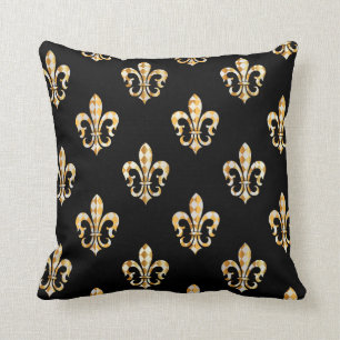 Almofada PixDezines fleur de lis/gold/white/DIY background