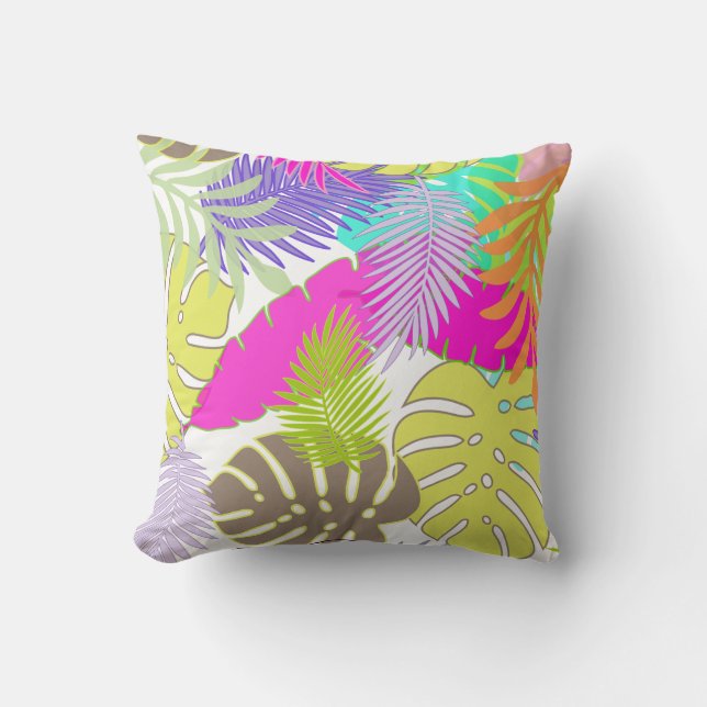 Almofada PixDezines floresta tropical/monstera/fundo de diy (Frente)