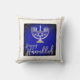 Almofada PixDezines Happy Hanukkah|Temple Menorah
