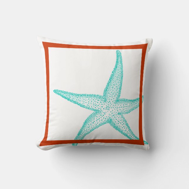 Almofada PixDezines Starfish/DIY trim+cor de fundo (Frente)