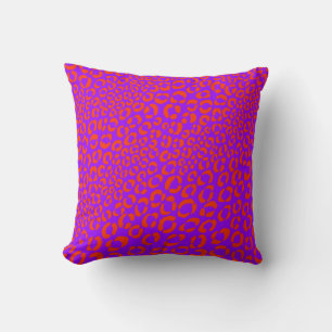 Almofada PixDezines tingem cores de fundo/leopardo neon