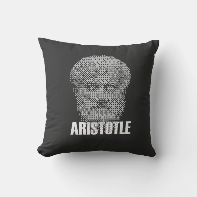 Almofada Pixel Aristotle Head Mosaic (Frente)