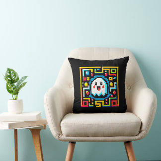 Almofada Pixel Ghost Maze - Jogos Inspirados em Arcade Retr