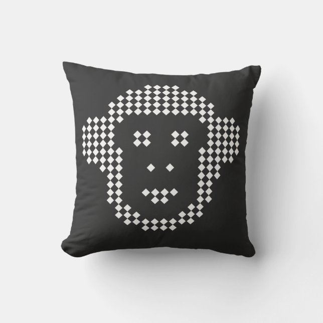 Almofada Pixel Monkey Emblema Diamante (Frente)
