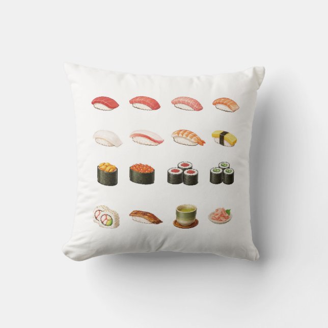 Almofada Pixel Sushi Cushion - Scan QR Code for Sushi game (Frente)