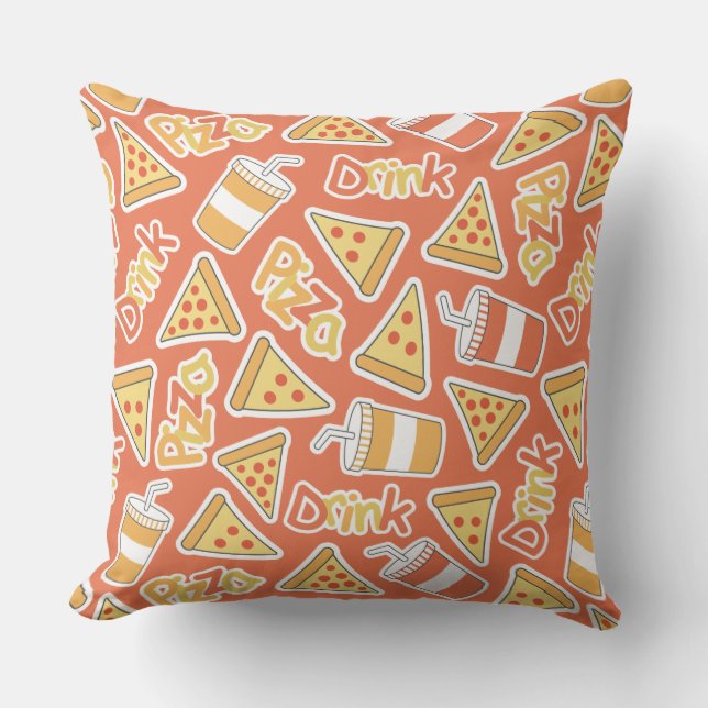 Almofada Pizza e travesseiros decorativos de padrões de beb (Frente)