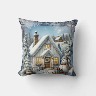 Almofada Placas de papel de paisagem de natais vintages exc