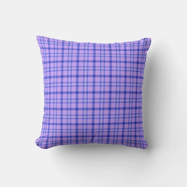 Almofada Plaid Clássico Azul Roxo Brilhante (Frente)