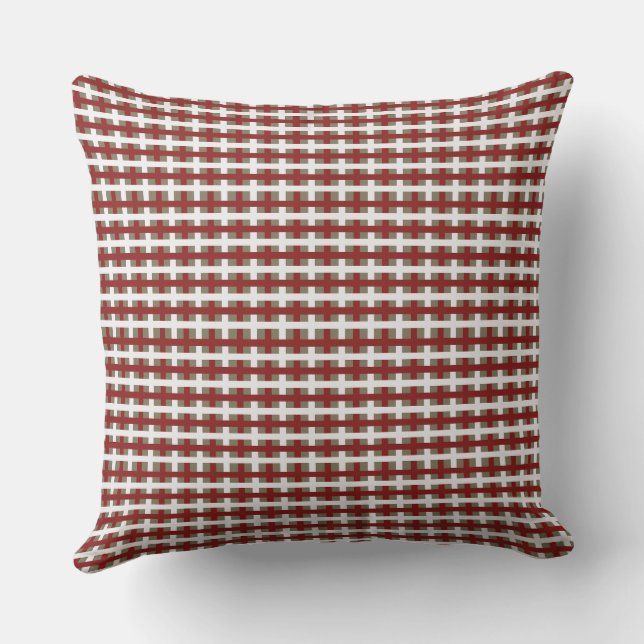 Almofada Plaid de Natal com Salvia Vermelha e Branca em Est (Verso)