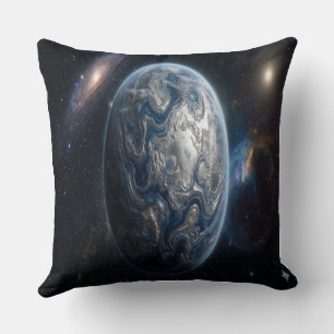 Almofada Planeta Azul e Prata