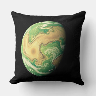 Almofada Planeta Verde e Marrom Dourado