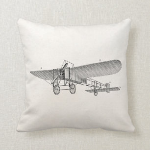 Almofada Plano velho retro do suporte do avião da hélice 