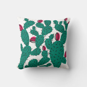 Almofada Planta de cactus, padrão verde vintage sem costura