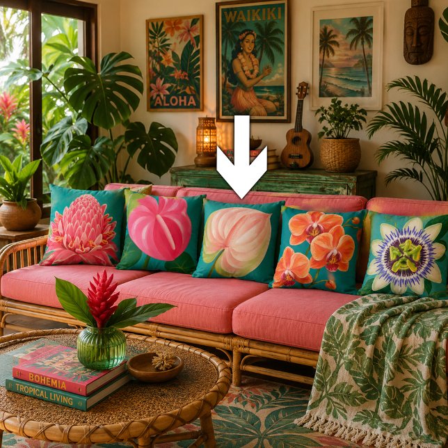 Almofada Planta de Flores Tropicais (Criador carregado)