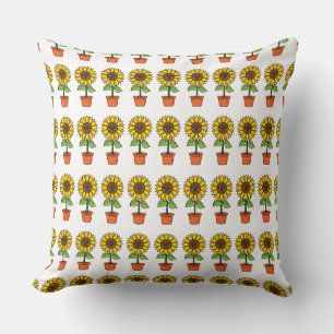 Almofada Planta de girassol de Kawaii em Pote