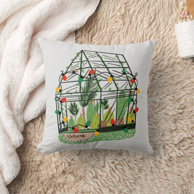 Almofada Plantas de Cactus Botânico Casa Verde de Natal (Cobertor)