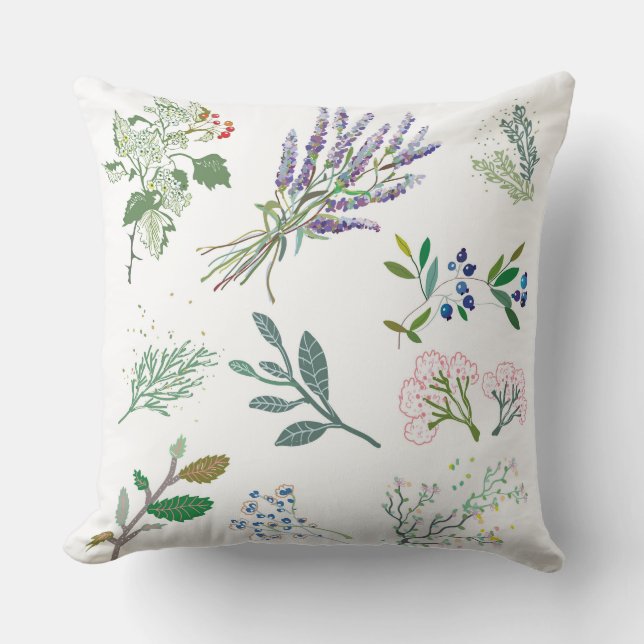 Almofada Plantas e ervas minimalistas (Frente)