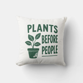 Almofada Plantas Engraçadas Antes das Pessoas Arte de Carim