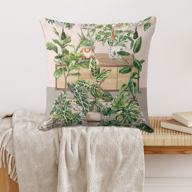 Almofada Plantas Tropicais Aquarela (In situ on bench)