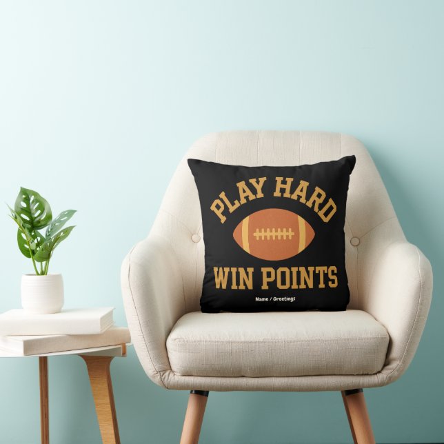 Almofada Play Hard, Win Points  Retro Game Day Sports  (Cadeira)