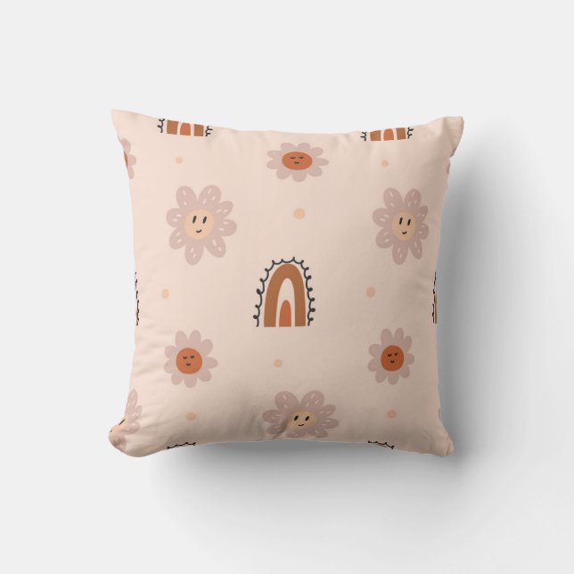 Almofada Playful Floral e Rainbow Pattern (Frente)