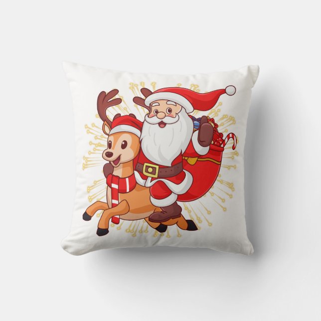 Almofada **"Playful Santa Claus Design – Fun and Festive Ch (Frente)