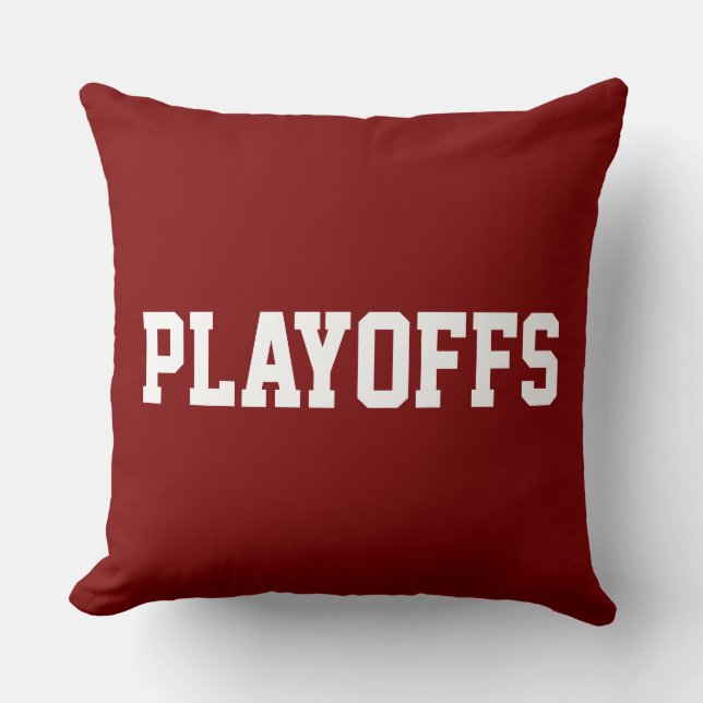 Almofada PLAYOFFS 70s Texto Atlético Branco em Vermelho Ous (Frente)