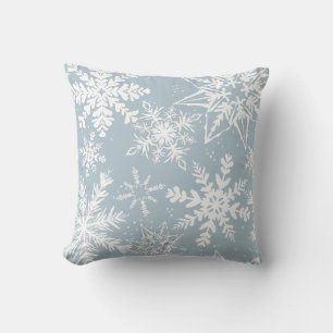 Almofada Pó Azul Winter Wonderland Snowflake Padrão