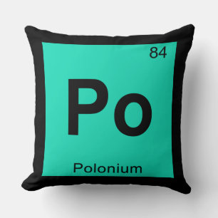 Almofada Po - Símbolo de Mesa Periódica de Química do Po
