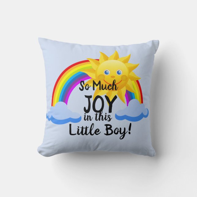 Almofada Pode Mudar Todo Texto Tanta Alegria neste Menino (Frente)