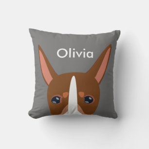 Almofada Podenco Orito Dog Face Light Cinza Personalizada