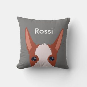 Almofada Podenco Personalizado Face Furry Cinza De Castanhe