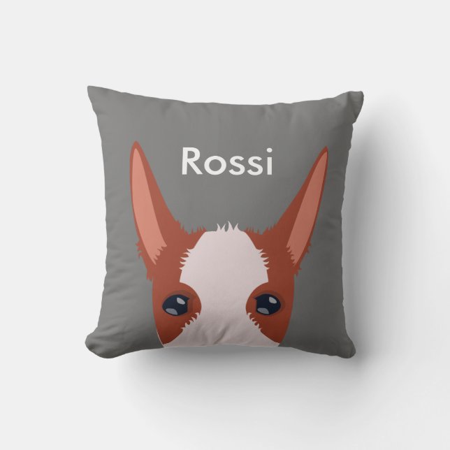 Almofada Podenco Personalizado Face Furry Cinza De Castanhe (Frente)