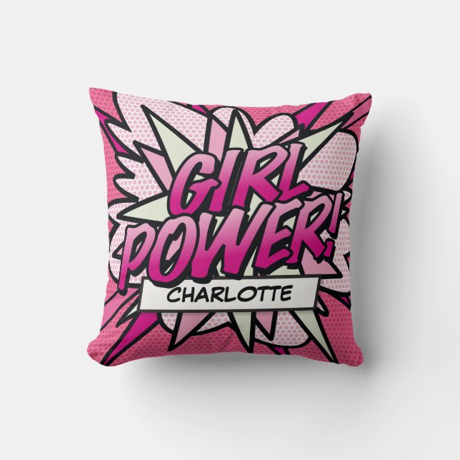 Almofada PODER FEMININO Diversão Arte Pop de Quadrinhos Ret (Frente)