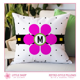 Almofada Poder Floral Estilo Retro Rosa