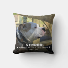 Almofada Poema de Cachorro Memorial de Foto Cinza Lembrança